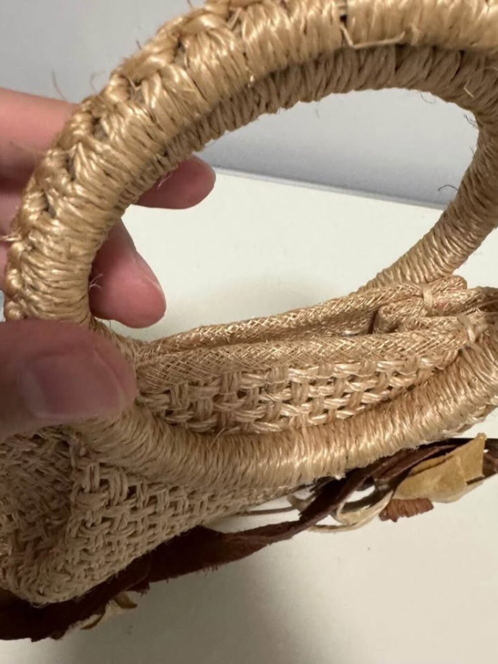 Vintage Hand Woven Flower Handbag Purse - Picture 7 of 10